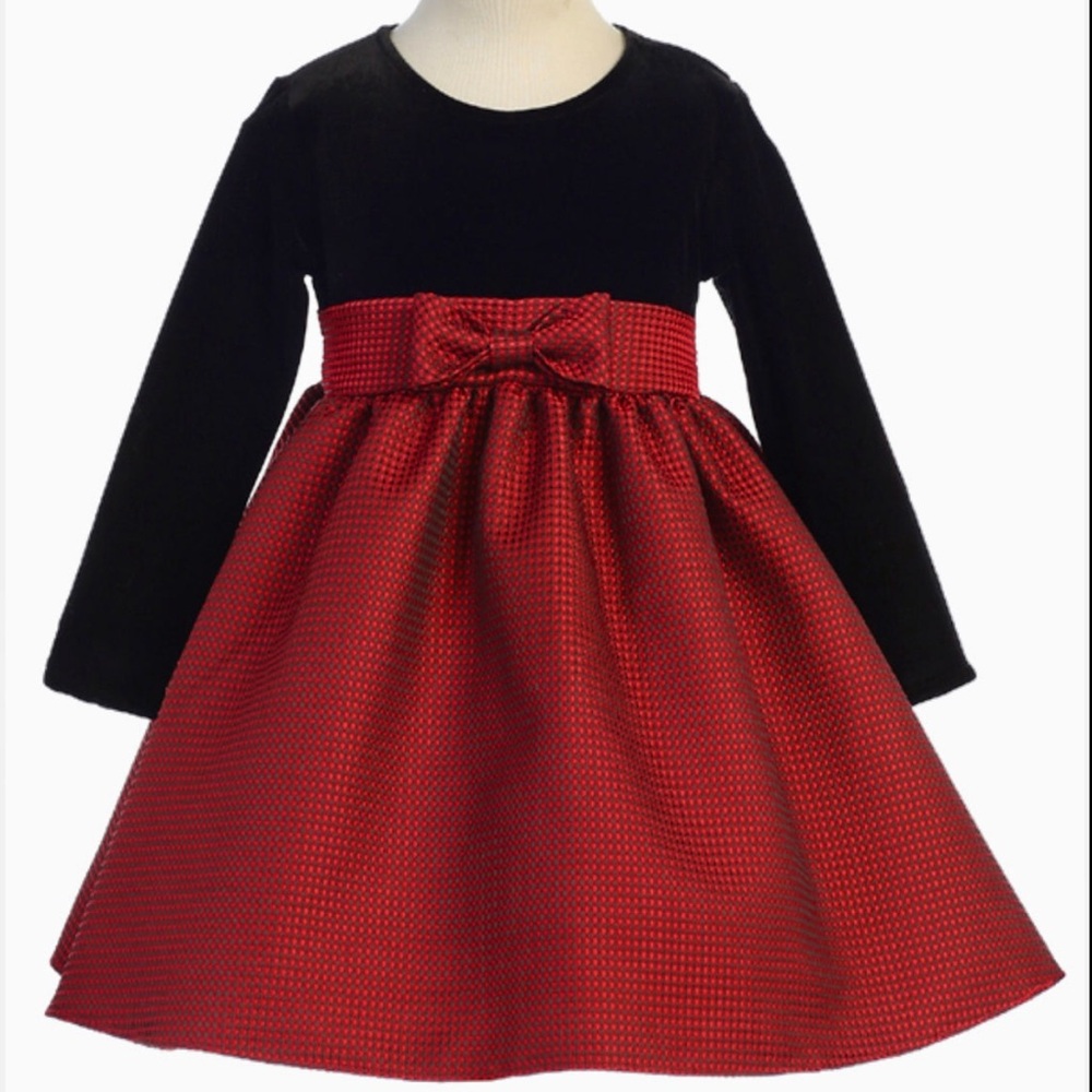 Black/velvet checkered black/ Red bottom Dress